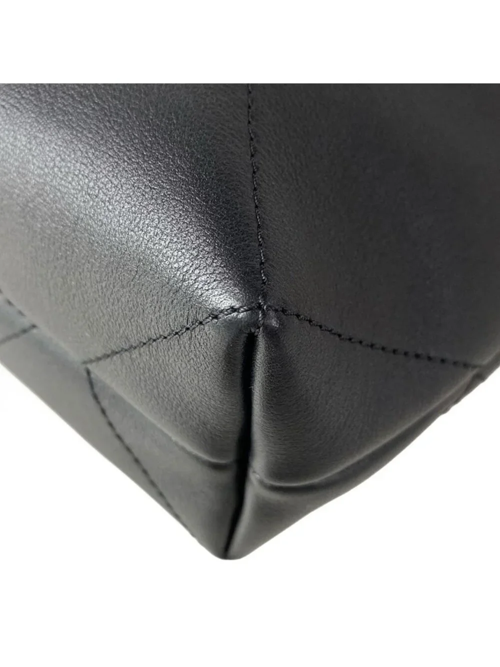Chanel Handbag Quilted Hobo Black Gold Metal Leather